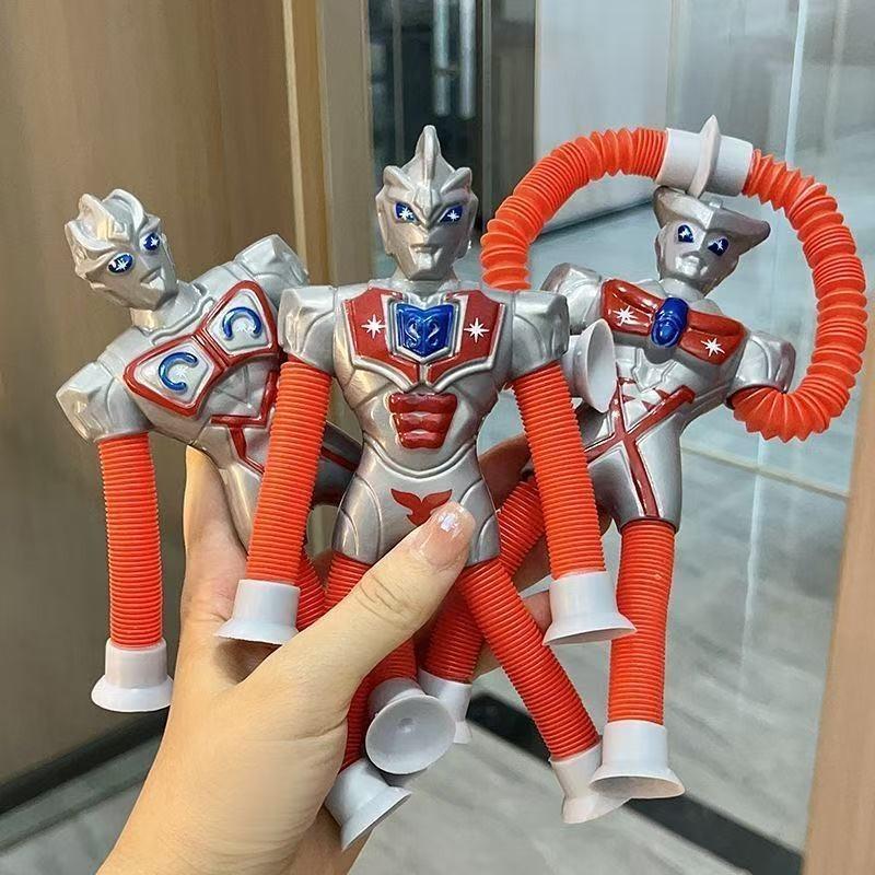 Luminous and Ever-changing Suction Cup Giraffe Telescopic Tube Toy Children's Educational Decompression Toy Cartoon Decompression Toy