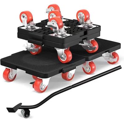 Set di carrelli per trasloco di mobili pesanti con sollevatore, carrelli per mobili a 5 ruote con rotazione di 360°, capacità di 400 kg/800 libbre Set di strumenti per lo spostamento di oggetti pesanti