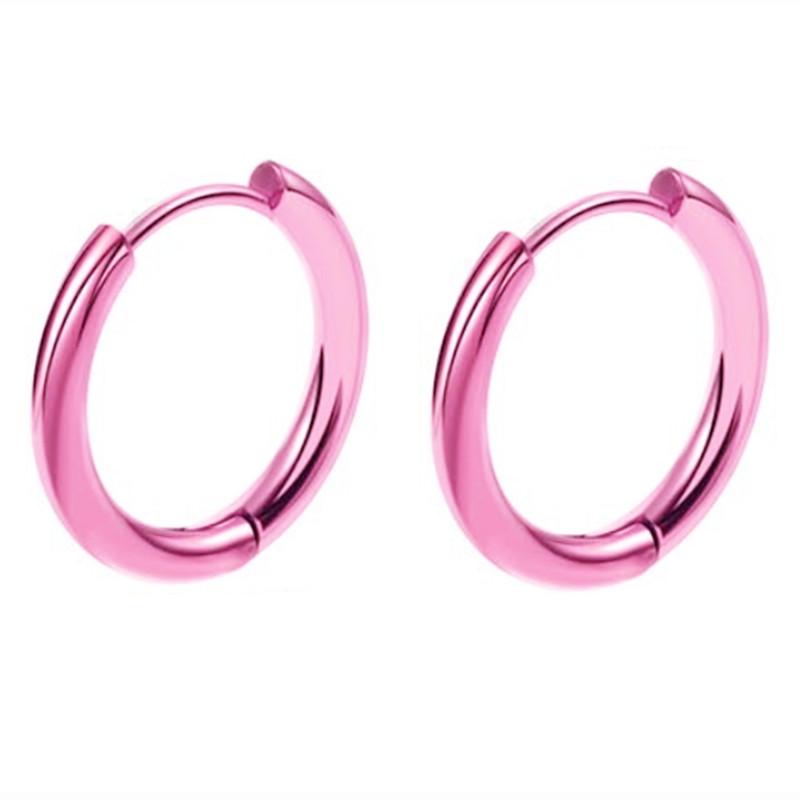 8/10/12/14/16/18/20mm Huggies Hoop Earring Helix Piercing Cartilage Hoops Tragus Earring Lobe Jewelry Pink Unisex Rook Earrings