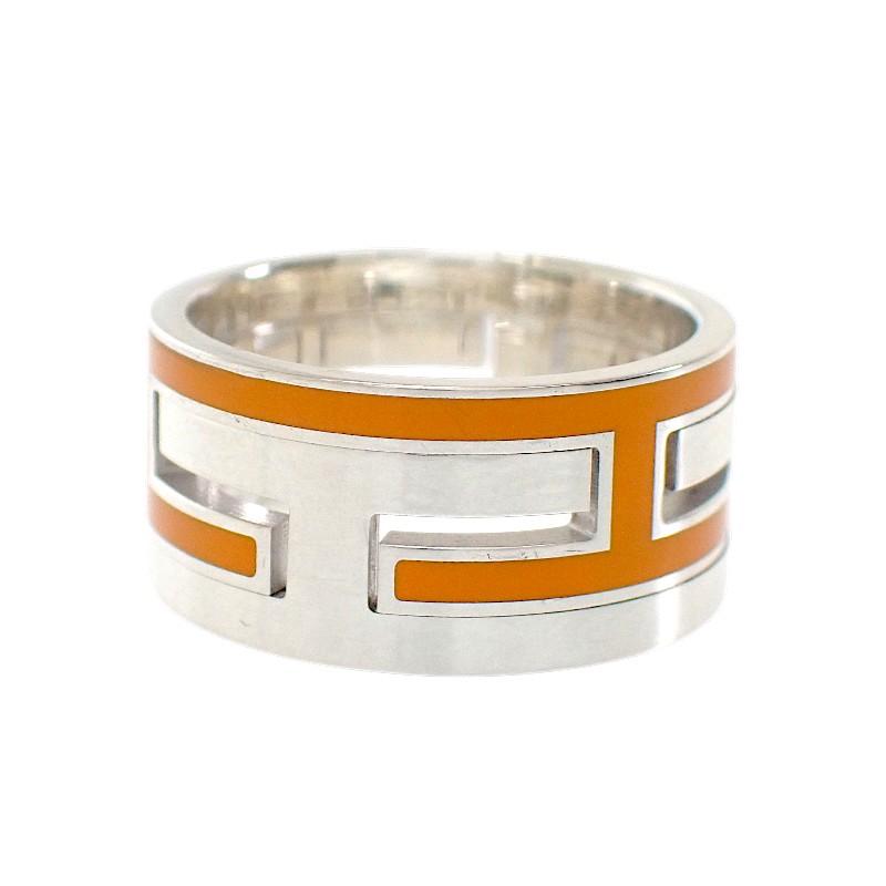 HERMES  #13(JP Size)  Ring Orange Silver925 Mens
