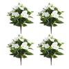 4 Pcs Lifelike Faux Impatiens Flowers for Outdoor Use Perfect Weather Resistant Decor for Your Home and Garden