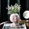 Nordic Resin Human Head Vase Art Flower Arrangement Doll Sculpture Flower Pot Potted Plant Home Garden Decoration
