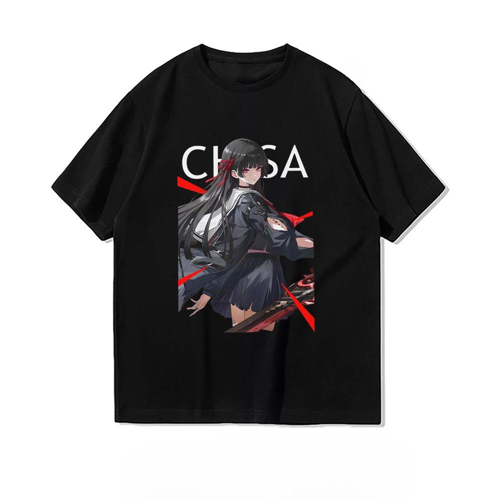 Chisa Anime T Shirt Character Portrait Graphic Tee Men Women Oversized Japanese Manga Girl Print Otaku Casual Street Tops
