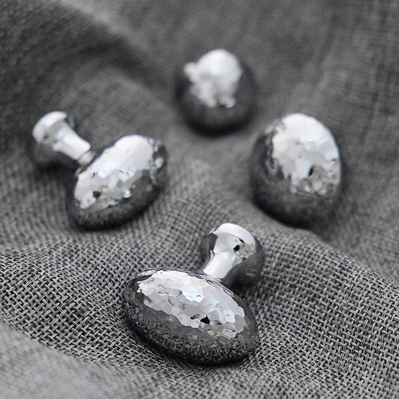Brass Silver Ball Furniture Pull Handles Hand-Forged Hammer Cabinet Handles Door Drawer Knob Kitchen Wardrobe Cupboard Pulls