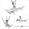 [Shinjuku Gin no Kura] 3D Hammerhead Shark Pendant Top, Charm, Silver 925, No Chain, Shark, Hammerhead Shark, Ocean, Marine, Men's