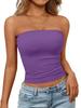 Top a tubino senza maniche da donna, senza spalline, Streetwear, tinta unita, Bustier, vestibilità aderente, elasticizzato, estivo, casual, da indossare tutti i giorni, Canottiera