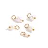 Five-Piece Baroque Freshwater Pearl Earring and Pendant DIY Jewelry Charms In Titanium Steel