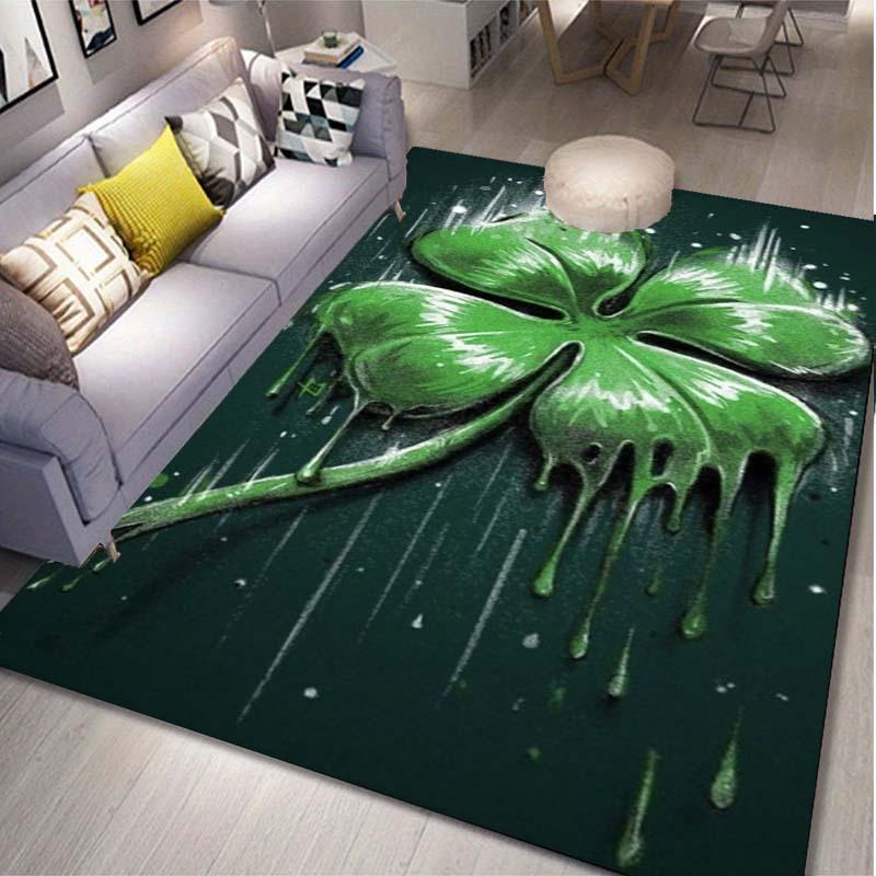 Four leaf clover rug bringing luck andstyle toanyroom lucky rugs modern home accessories Anti slip carpet can be machine washed