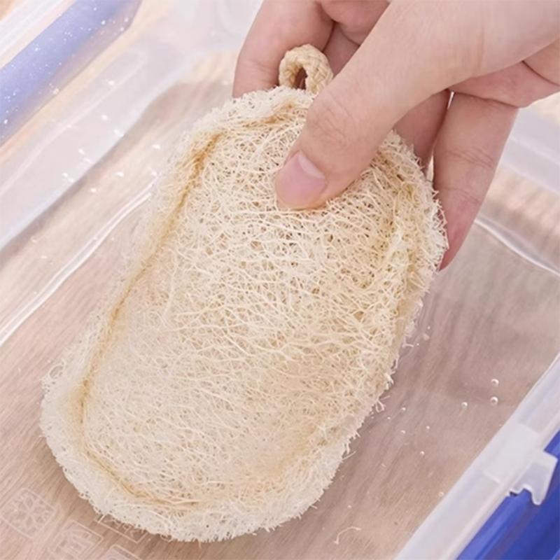 6PCS Loofah Sponge Dish Brush MultiPurpose Kitchen Cleaning Tool For Dishes Cookware Surfaces Scratch Prevent