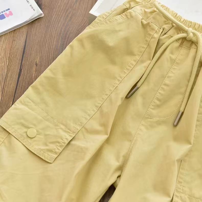Girl Tights Fashionable Kids Cargo Joggers Elastic Ankle Pants Casual Trousers Light Breathable Summer Trendy Outfit