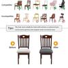 Stretch Jacquard Chair Seat Covers Solid Removable Washable Anti-Dust Dining Room Chair Seat Cushion Slipcovers