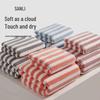 Sanli Coral Fleece Striped Bath Towel
