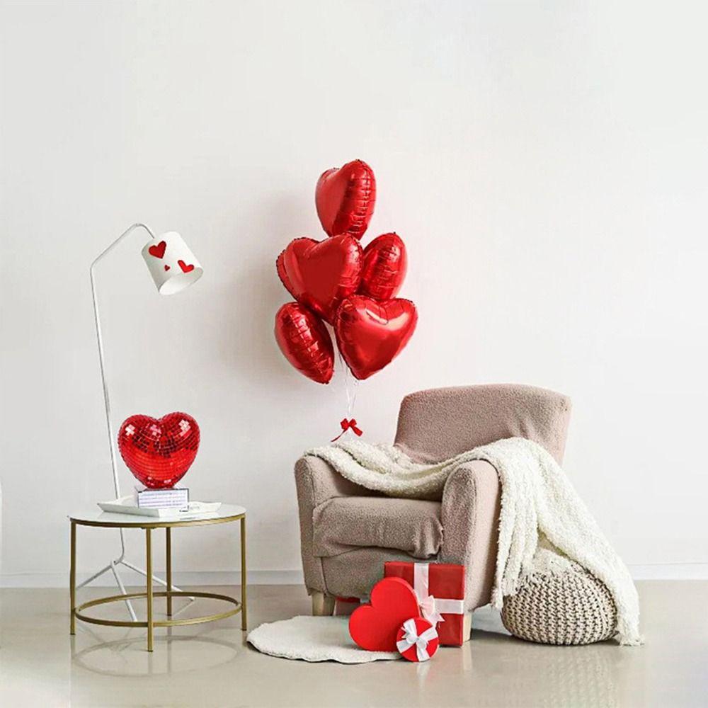 Red/Pink Color Mirror Surface Ornament Reflective Valentines Day Disco Ball  Christmas Party