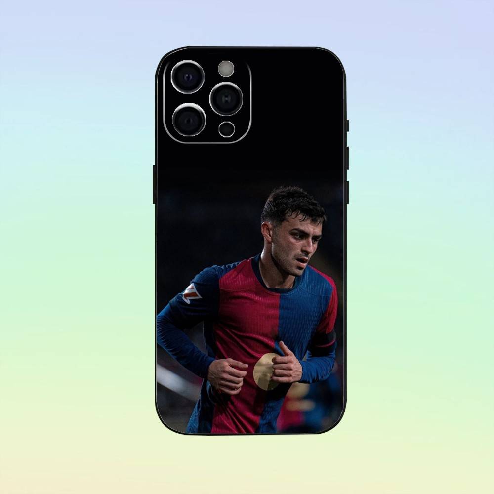 Football Barcelona P-Pedri 8 Phone Case For iPhone 17,16,15,14,13,12,11 ,Soft Silicone Black Cover