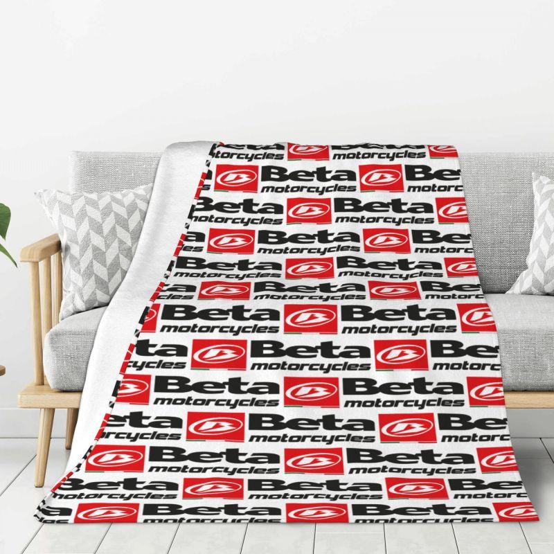 Custom Betas Motorcycles Racing Logo Blankets Warm Flannel Throw Blanket for Bedding Couch Quilt