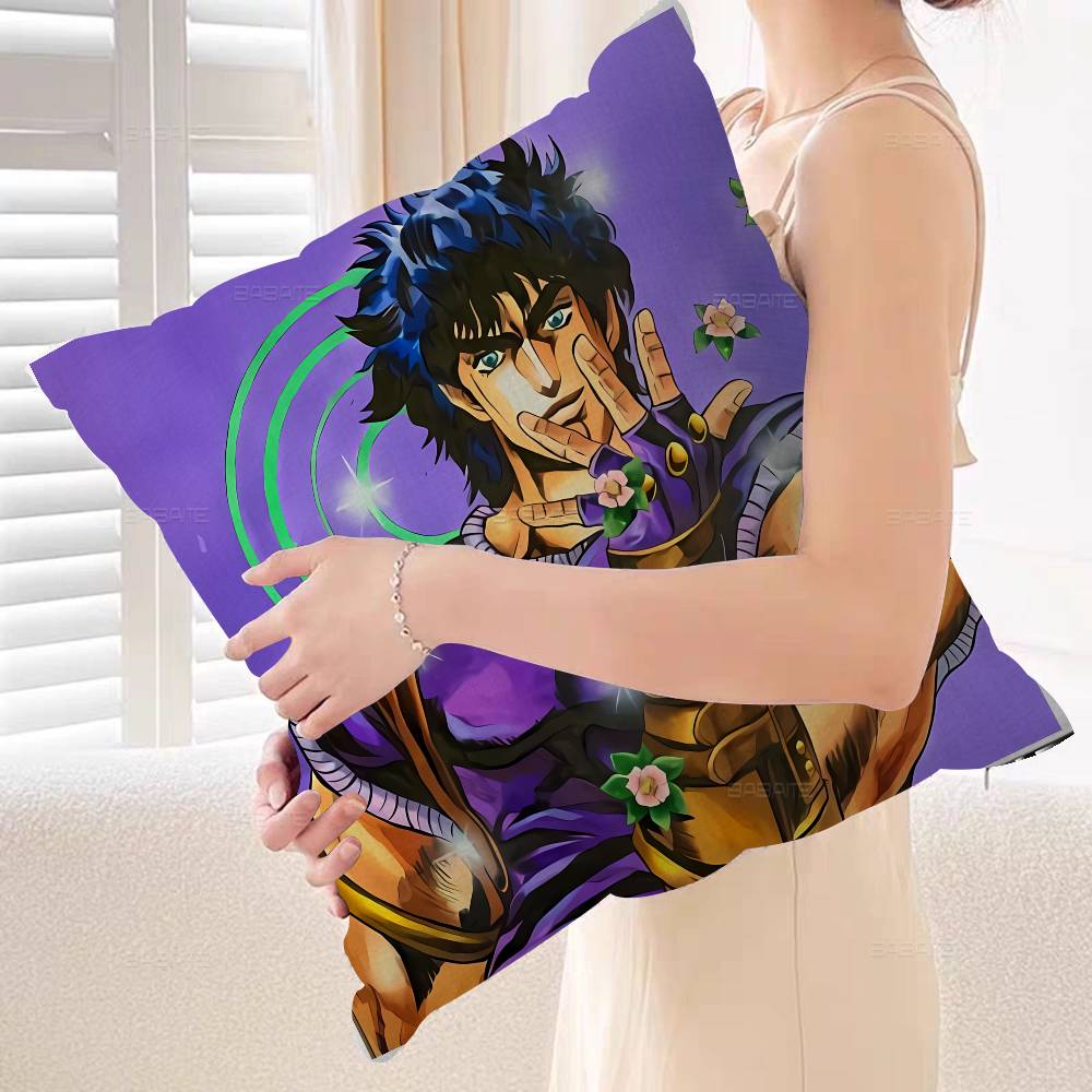 Anime JoJos Bizarre Adventure Cushion Cover Inches Farmhouse Decor Home Throw Pillow Covers for Couch Decorations