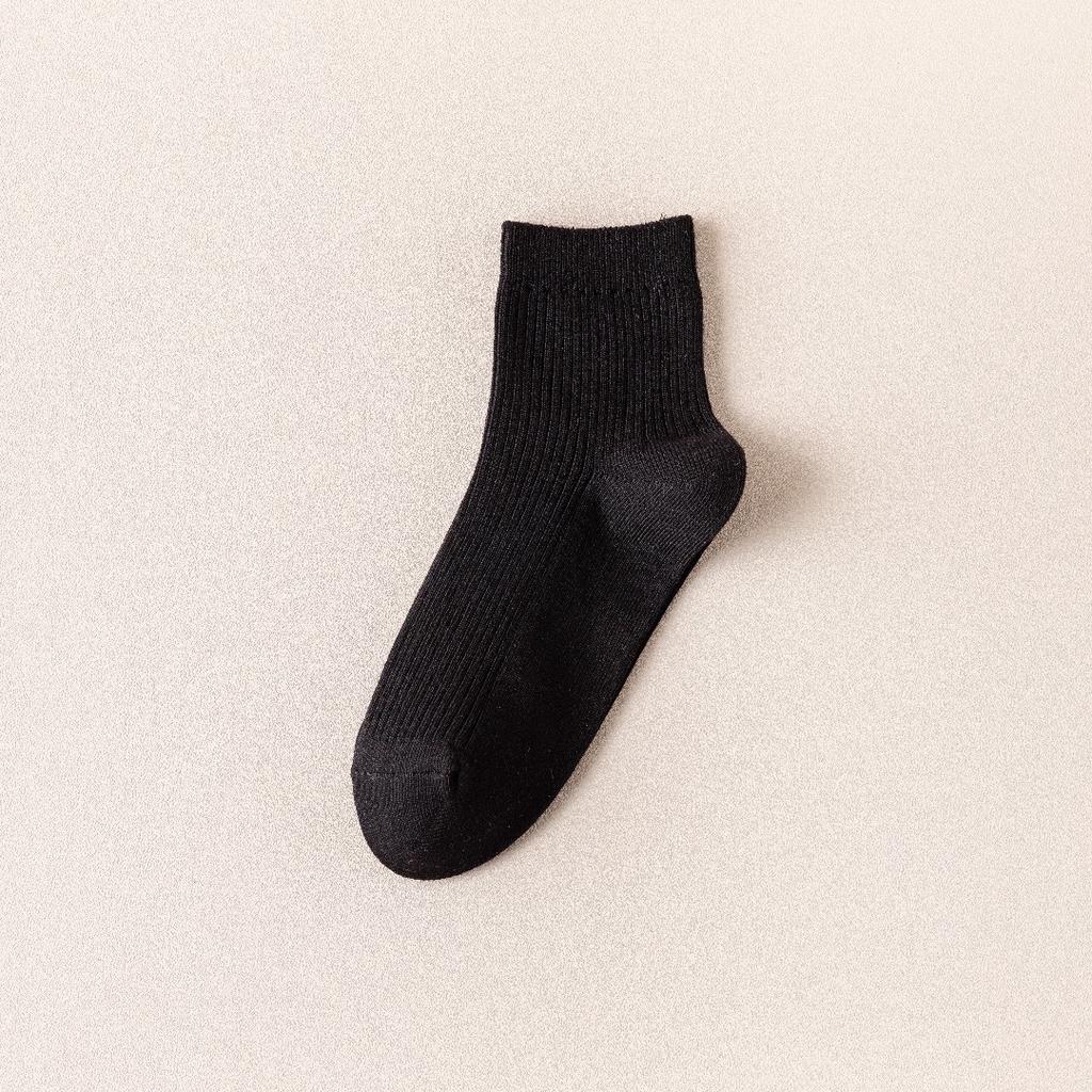 95% Cotton Thickened Socks Women'S Jk Style College Style Black And White With Women'S Short And Medium Calf Socks