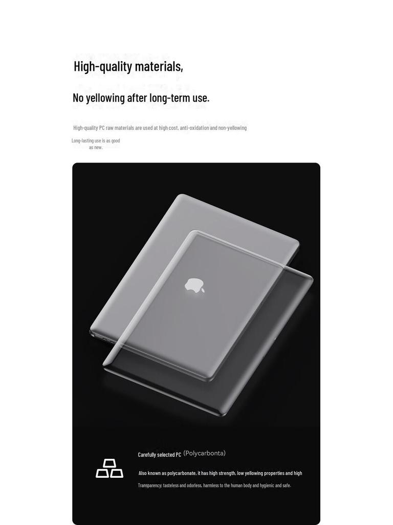 Biaz Şeffaf Kristal Koruyucu Kılıf MacBook Air M1 için (2020)