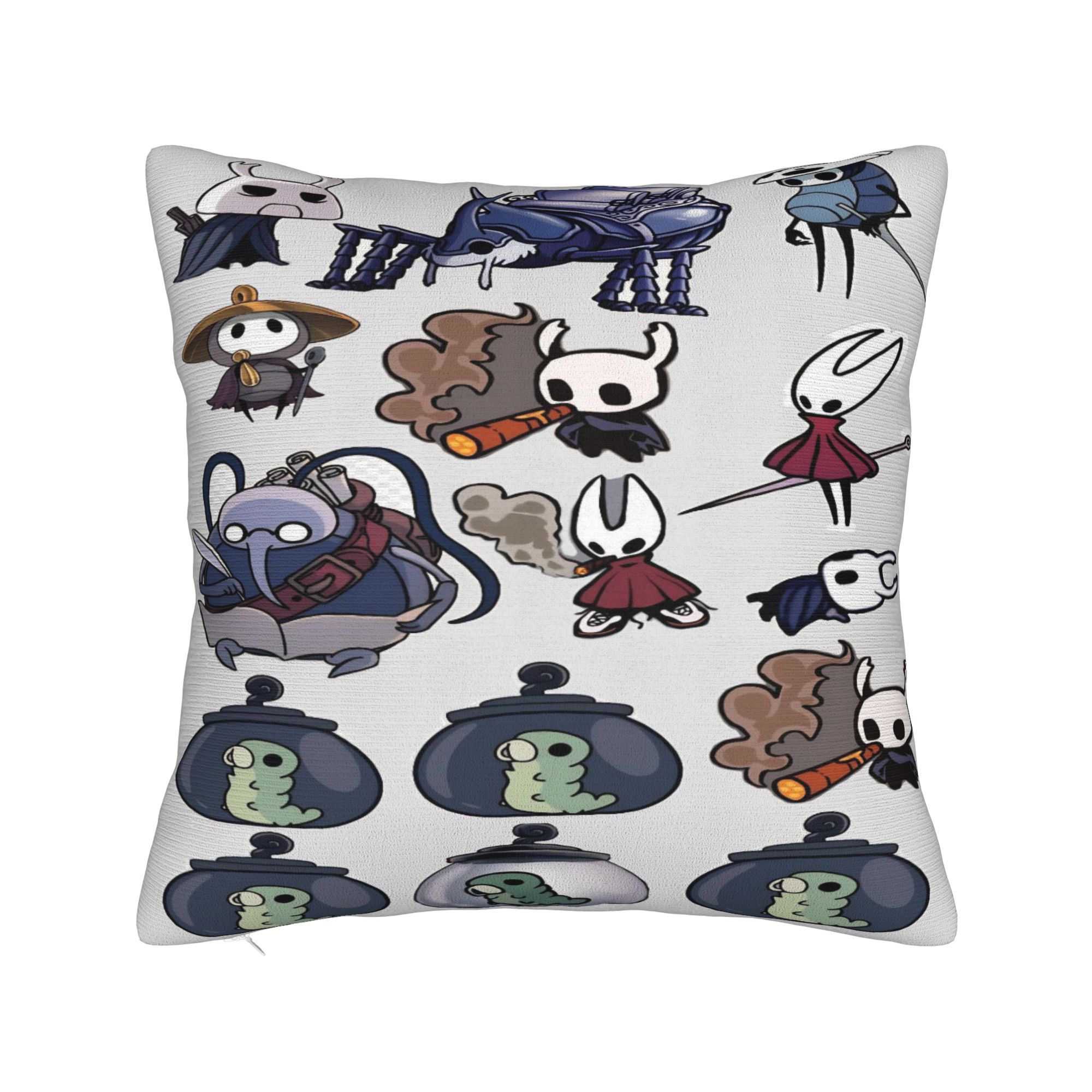 

Hollow knight Cartoon Game Knight and Hornet Pillow Case Comfy Pillow Cover For Office Car Home Decor Funny Cushion Cover 30x30cm 12x12in