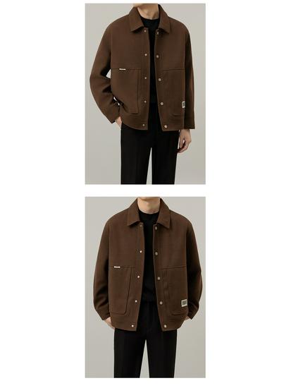 Herren Casual Revers Leichte Jacke – Verdickter Amerikanischer Stil für Frühling und Herbst