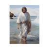 Jesus Walking On Water Canvas Wall Art Modern Vintage Minimalist Design, Print, Serene Religious Art for Living Room, Artwork Scripture Wall Decor
