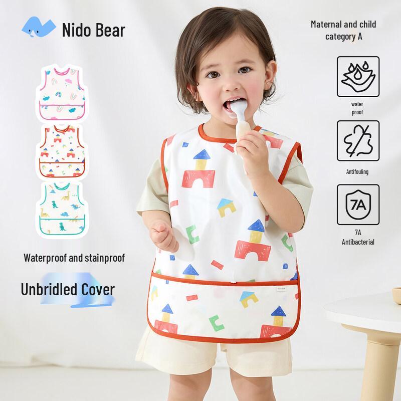 Niduoxiong Kids Waterproof Feeding Smock Bib