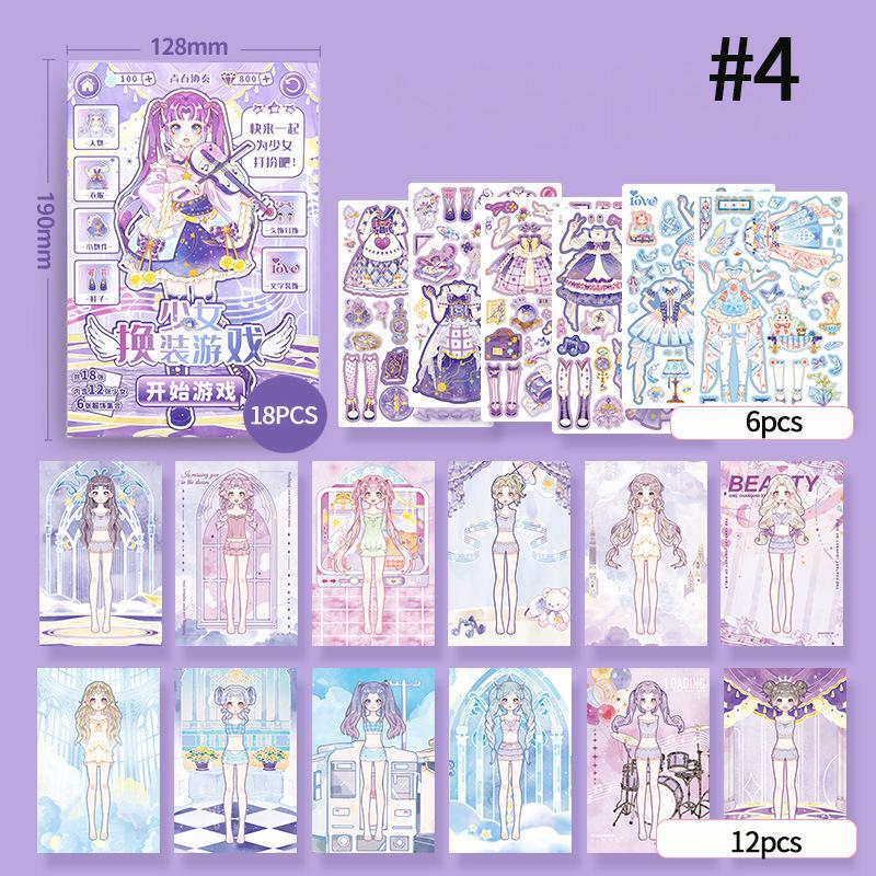 Dress Up Sticker Book Princess Makeup Stickers Girl Toy Clothing Matching Cartoon Handmade Diy Book Diary Decorative Gifts