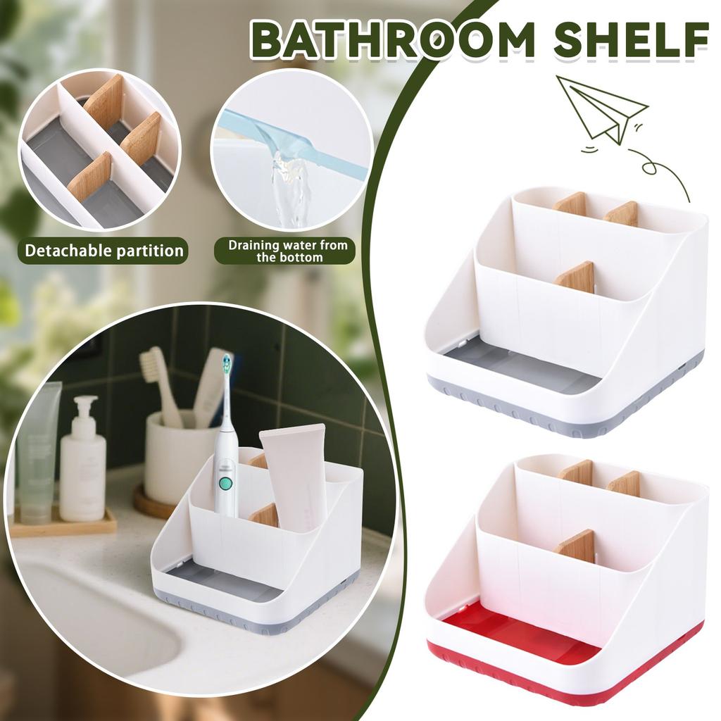 Six- Toothbrush Box Desktop Classification And Organization Multi-functional Storage Box Large Capacity Bathroom Toothbrush Holder Soap Box