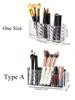 1PC Clear Acrylic Makeup Brush Organizer 3 Compartments Cosmetic Storage Box Pen Holder Desk Organizer Vanity Accessories