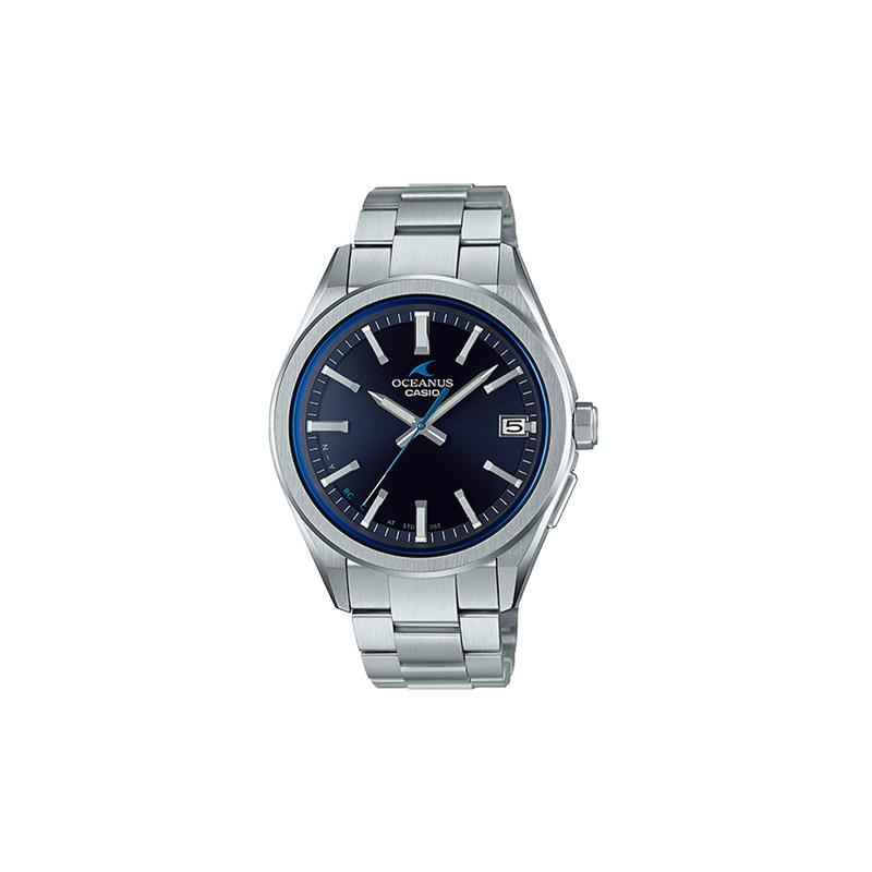 Casio OCEANUS series-disk three-pin dark blue inner surface Bluetooth mobile link function solar quartz movement stainless steel strap OCW-T200S-1AJF