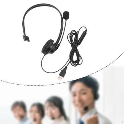 USB-Headset mit Mikrofon, Geräuschunterdrückung, Leicht, Robust, für Callcenter, Kabelgebundenes Headset für