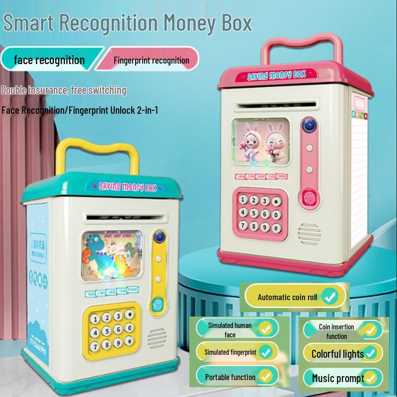 Large Capacity Cartoon Piggy Bank with Auto Deposit/Withdrawal & Password Lock – Safe Gift for Kids