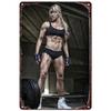Vintage Fitness Workout Metal Tin Signs  Muscle Women Wall Posters for Garage Game Room Gym Cafe Living Room Club Bar  Home Deco
