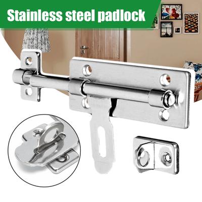 1PC Quincaillerie Serrure de Porte Acier Inoxydable Verrou à Barillet Loquet Cadenas Ensemble Brossé Pour Verrouiller Porte Fenêtre Tiroir Placard