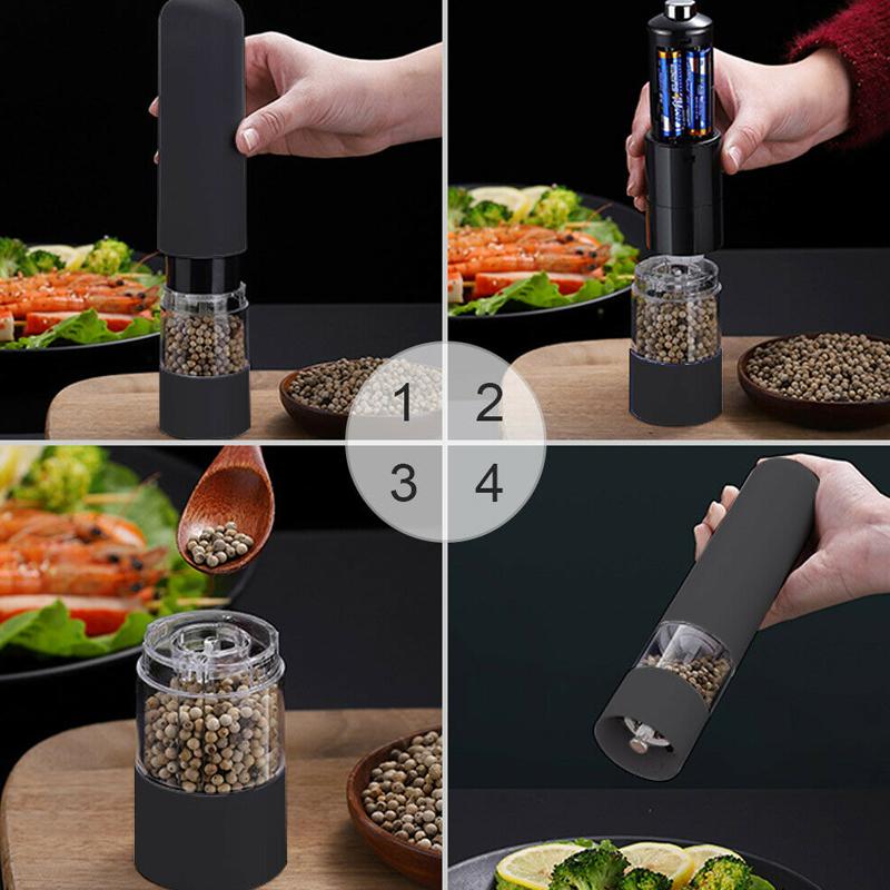 Multi Functional Pepper Grinder Stainless Steel Electric Pepper Grinder Kitchen Black Pepper Sea Salt Food Grinding Grinder