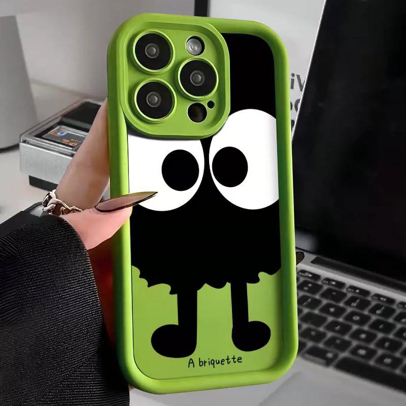 Big eye briquettes are suitable for Apple 15promax mobile phone case iPhone14/13 simple 12/11 new 17/16p