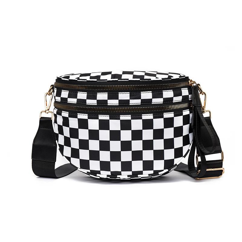 Enkele Schoudertas voor Dames, Casual, Modieus, Veelzijdig, Grote Capaciteit Schelpvormige Tas, Waterdichte Tas, Geruite Crossbody Tas