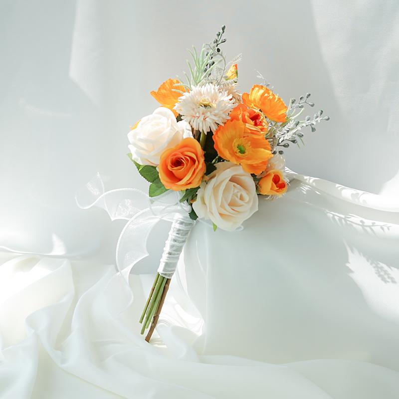Bouquet Sposa Eucalipto Stile Foresta - Composizione Floreale Artificiale a Mano per Matrimoni & Arredo Casa