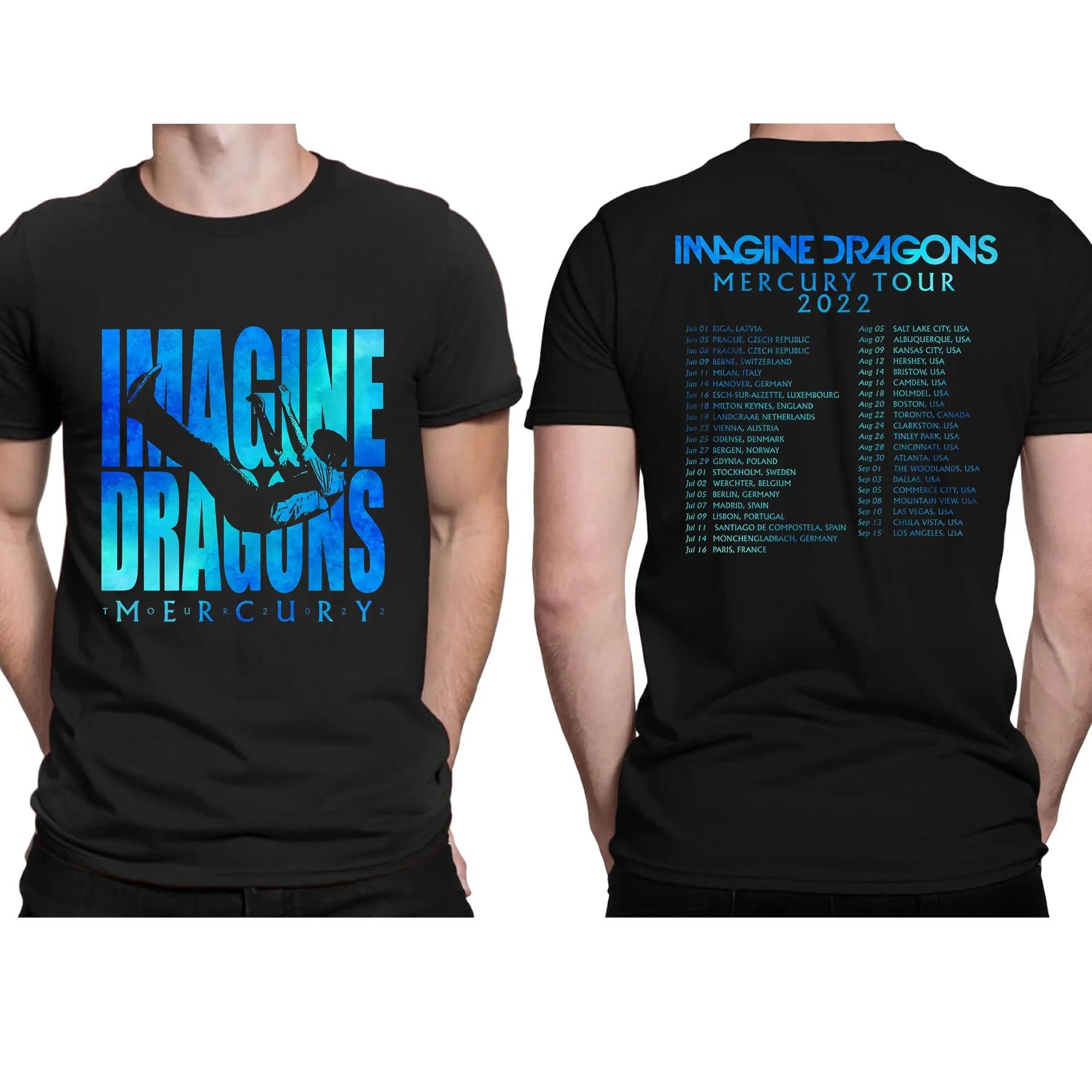 

Удивительные футболки мужские Imagine Dragons Mercury Tour 2022 футболка двусторонняя повседневная оверсайз футболка мужские футболки с графикой S-3XL M