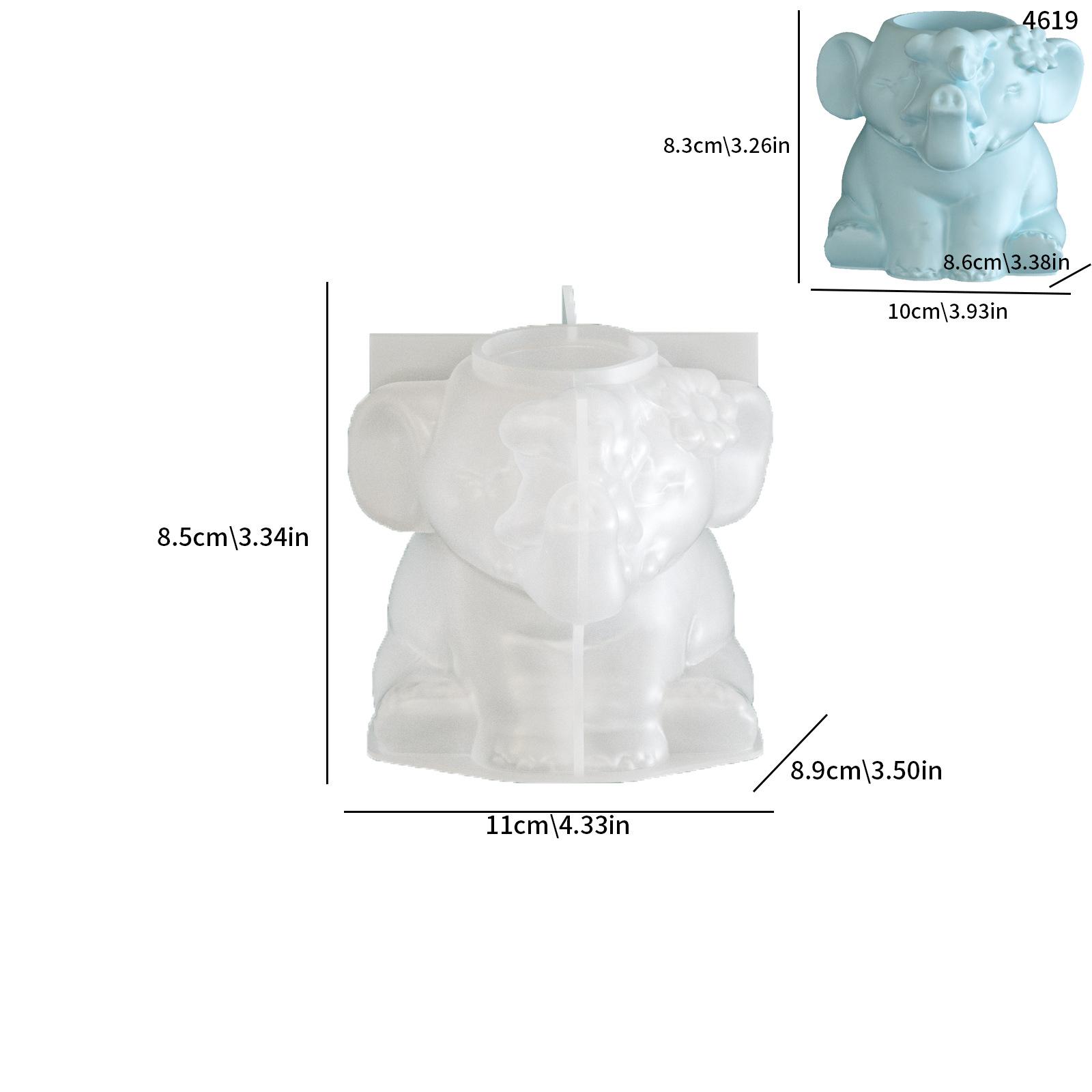 Цветочный горшок в виде слона Банка для хранения Силиконовая форма DIY Ваза в виде слона Подсвечник Гипсовая форма