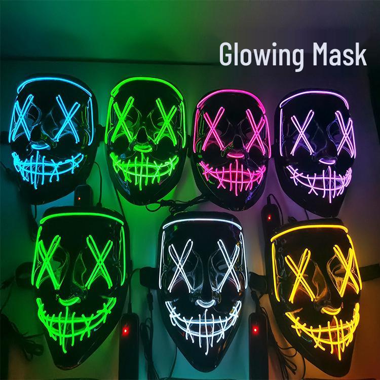 Black Luminous Halloween Mask for Party & Festival