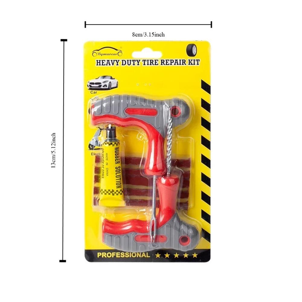 NEU Auto Reifenreparatur Werkzeugset Gummi Schlauchloser Reifen Pannenreparaturset Spikewerkzeug Kleber für Fahrrad Motorradreifen Reparaturset