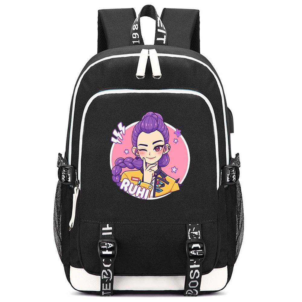 Zaino K-Pop Demon Hunters Stampato Grande Capacità per Studente Adolescente Ragazza Ragazzo Borsa da Scuola Borsa da Libro Regalo per Bambino Donna Impermeabile Borsa da Viaggio Mochila