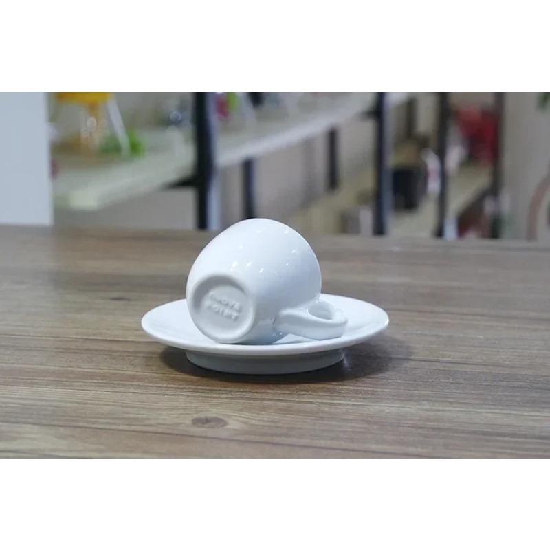 Espresso Cup Thickened Ceramic Cups White Coffee Cup with Spoon and Saucer Office Afternoon Tea Cups Milk Mug Tea Mug Drinkware