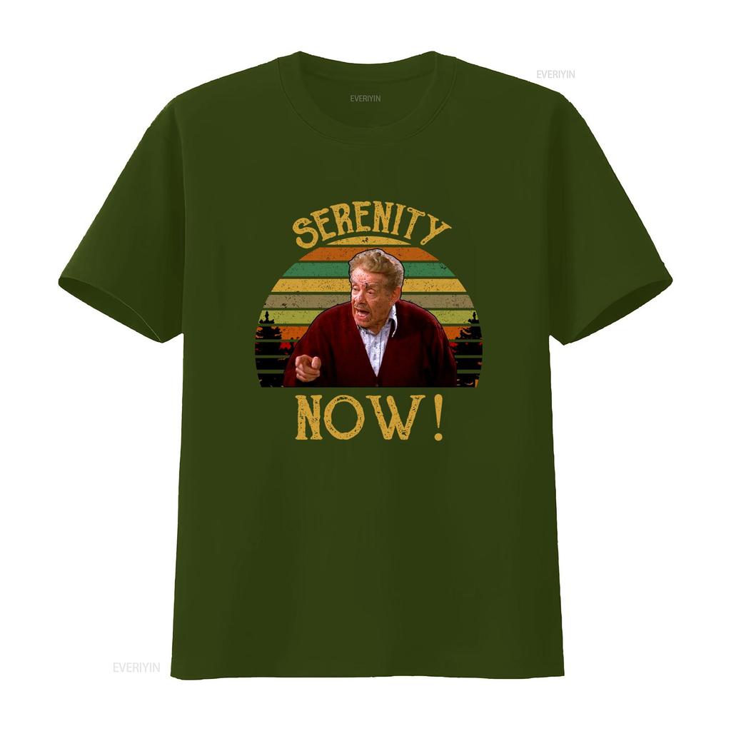 Vintage Retro Serenity Now Zabawny Cytat z Seinfelda Franka Costanzy Nadruk Casualowa Koszulka Vintage Streetwear Wszechstronny