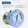 Xin Tester 0-2.5Mpa Air Glycerol Free Pressure Gauge Dia 60mm Stainless Steel Diaphragm Oil water Hydraulic Gauge YTP60