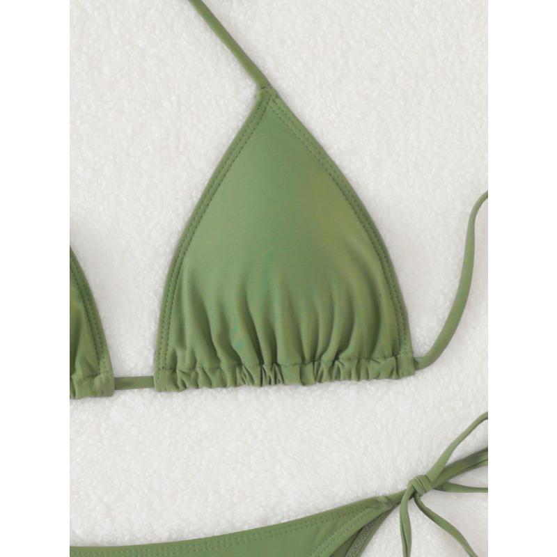 Women's Monarch Butterfly Print Triangle Bikini Set Tie Side Swimwear