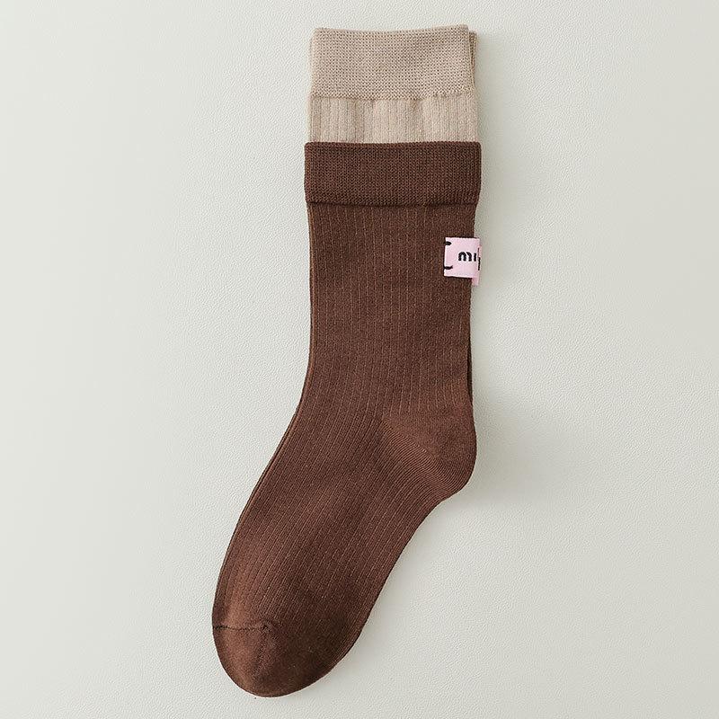 

Мода для женщин Ретро Корейский Розовый Лейбл Английская Буква Полосатые Хлопковые Носки Весна Осень Мягкие Удобные Средней длины Спортивные Носки 35-40