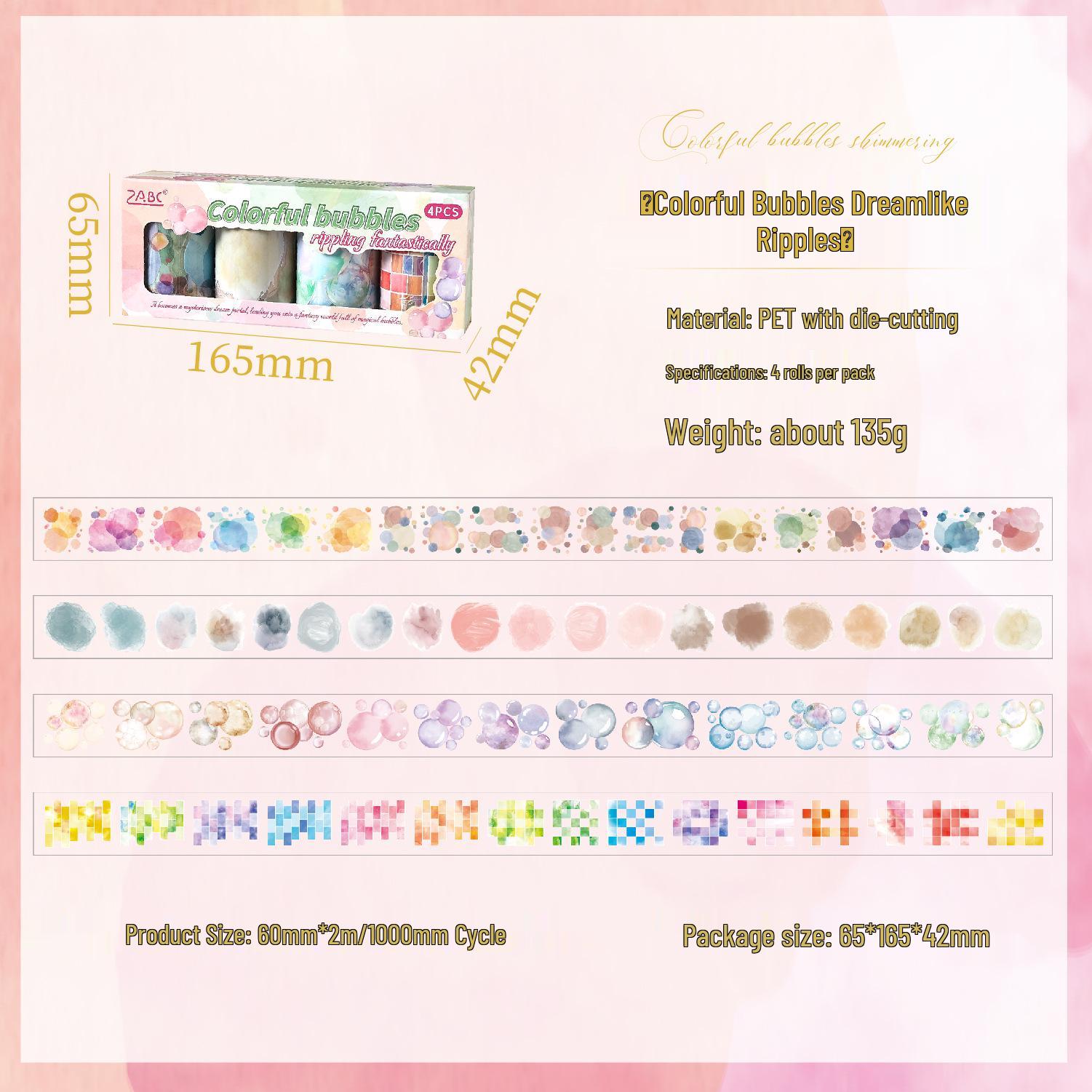 Yuezhen Die-Cut Colorful Pattern Decorative Journaling Tape