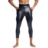 Heren Naadloze Billiftende Taillecontrole Vormgevende Negenpunts Leren Broek Met Zak Voor Sportschool Yoga